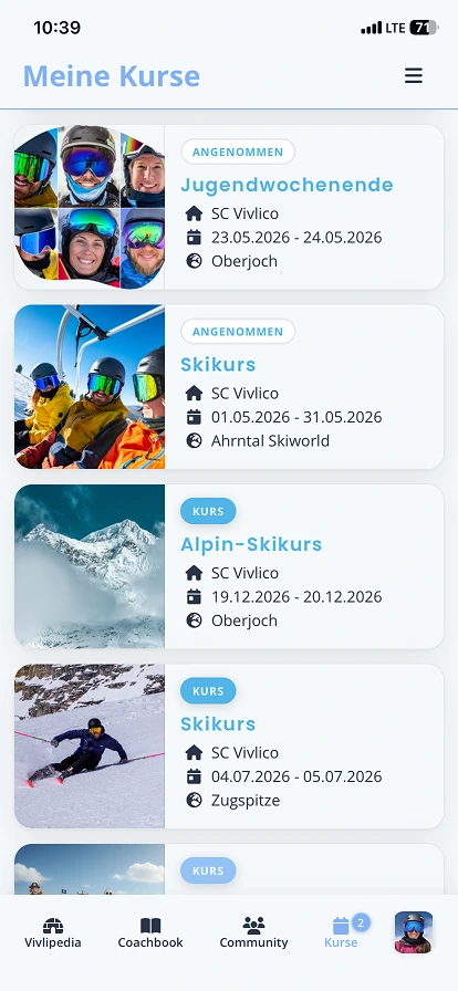 Vivlico App – Kurse live am Hang